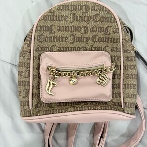Juicy Couture Charm Pink and Brown Backpack